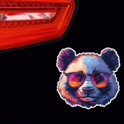 Cooler Panda Br mit Sonnenbrille Aufkleber Cartoon - Ansicht 3