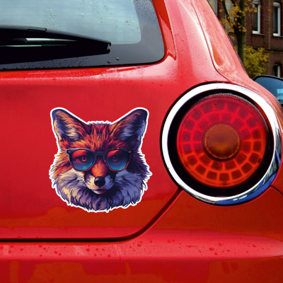 Cooler Fuchs mit Sonnenbrille Aufkleber Cartoon - Ansicht 2