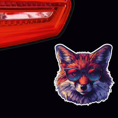 Cooler Fuchs mit Sonnenbrille Aufkleber Cartoon - Ansicht 3