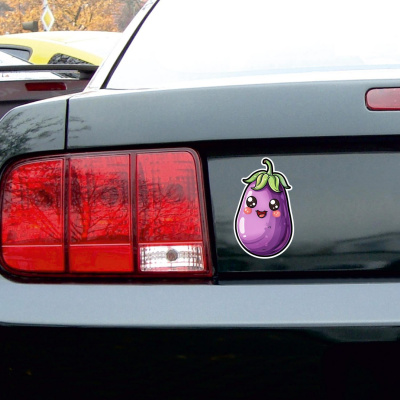 Se Kawaii Aubergine Aufkleber Cartoon - Ansicht 3