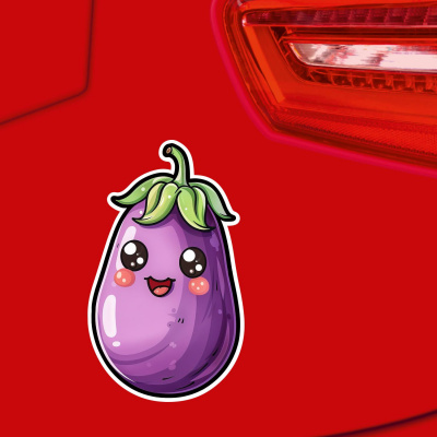 Se Kawaii Aubergine Aufkleber Cartoon - Ansicht 4