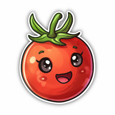 Se Kawaii Tomate Aufkleber Cartoon