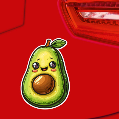 Se Kawaii Avocado Aufkleber Cartoon - Ansicht 2