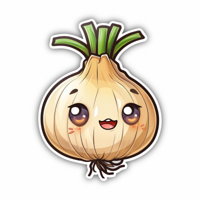 Se Kawaii Zwiebel Wei Aufkleber Cartoon