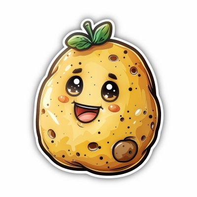 Se Kawaii Kartoffel Aufkleber Cartoon