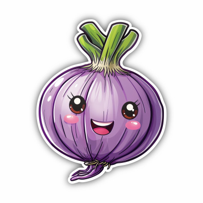 Se Kawaii Zwiebel Rot Aufkleber Cartoon