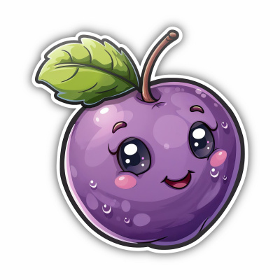 Se Kawaii Pflaume Aufkleber Cartoon