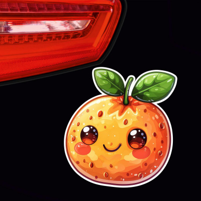 Süße Kawaii Orange Aufkleber Cartoon - Ansicht 2