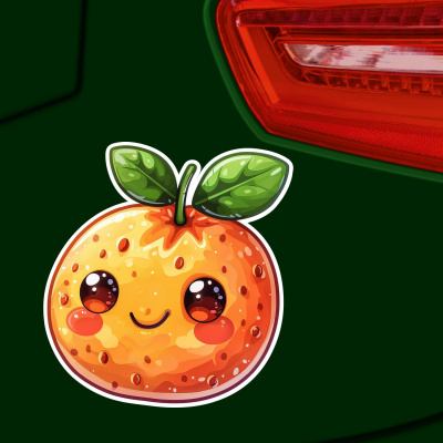 Süße Kawaii Orange Aufkleber Cartoon - Ansicht 4