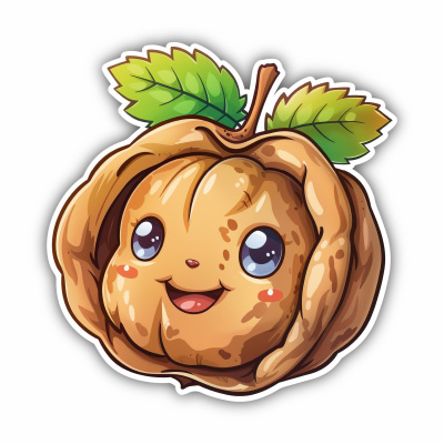 Se Kawaii Walnuss Aufkleber Cartoon