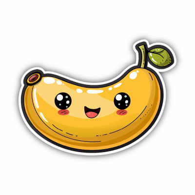 Se Kawaii Banane Aufkleber Cartoon