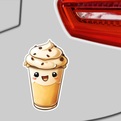 Ser Kawaii Cappuccino Aufkleber Cartoon - Ansicht 3