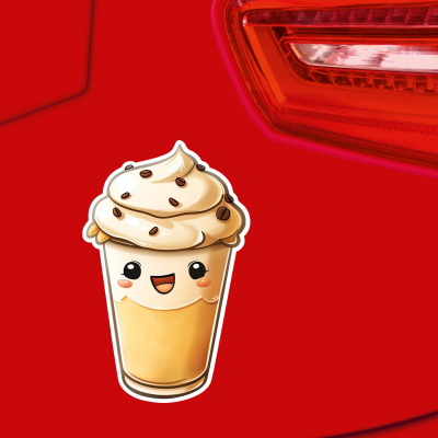 Ser Kawaii Cappuccino Aufkleber Cartoon - Ansicht 4