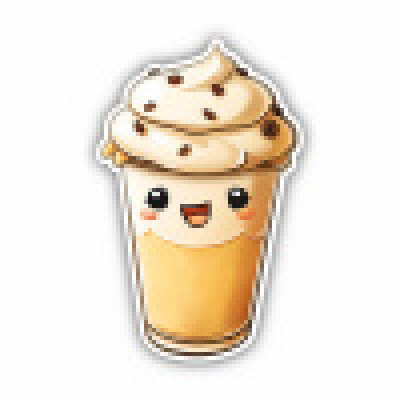 Ser Kawaii Cappuccino Aufkleber Cartoon