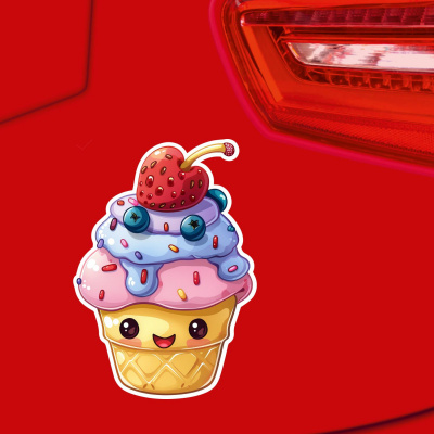 S��er Kawaii Eisbecher Aufkleber Cartoon - Ansicht 2