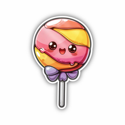 Süßer Kawaii Lutscher Lolli Lollipop Aufkleber Cartoon