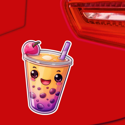 S��er Kawaii Eistee Bubble Tea Aufkleber Cartoon - Ansicht 4