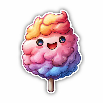 Süße Kawaii Zuckerwatte Aufkleber Cartoon