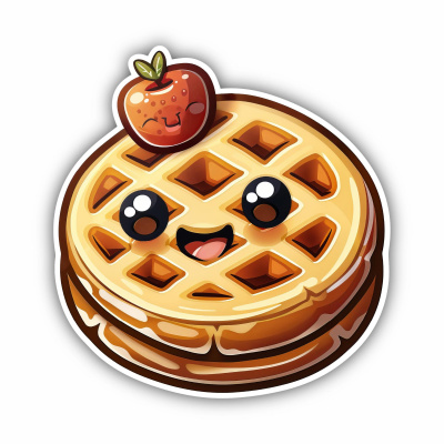 Süße Kawaii Waffel Aufkleber Cartoon