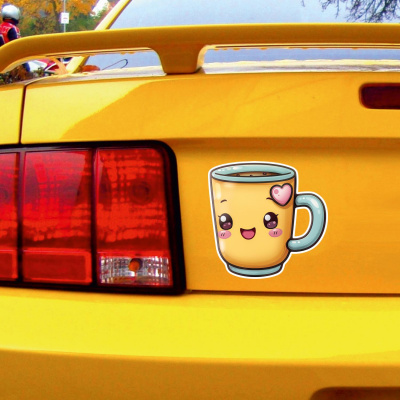 Se Kawaii Kaffeetasse Aufkleber Cartoon - Ansicht 2
