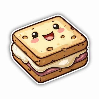 Süßer Kawaii S’More Aufkleber Cartoon
