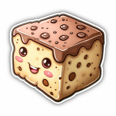 Süßer Kawaii Brownie Aufkleber Cartoon