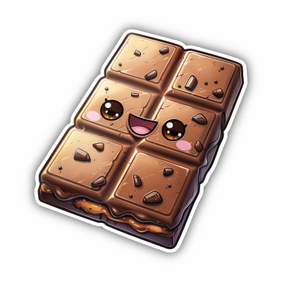 Süßer Kawaii Schokoriegel Aufkleber Cartoon
