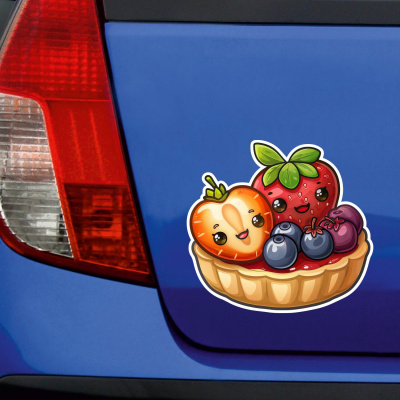 S��e Kawaii Erdbeer-Tarte Aufkleber Cartoon - Ansicht 2