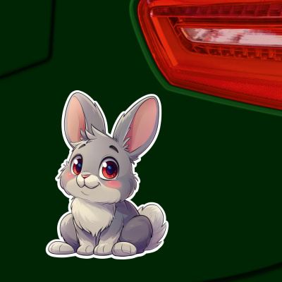 Süßer Kawaii Hase Aufkleber Cartoon - Ansicht 2