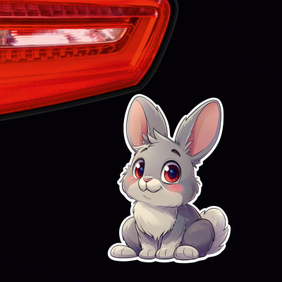 Süßer Kawaii Hase Aufkleber Cartoon - Ansicht 3