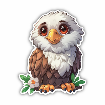 Ser Kawaii Adler Aufkleber Cartoon