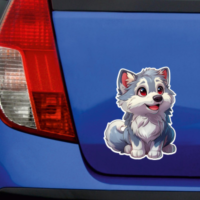 Ser Kawaii Wolf Aufkleber Cartoon - Ansicht 3