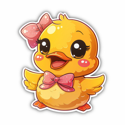 Se Kawaii Ente Aufkleber Cartoon