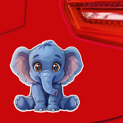 Ser Kawaii Elefant Aufkleber Cartoon - Ansicht 4