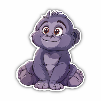 Ser Kawaii Affe Aufkleber Cartoon