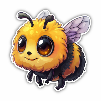 Se Kawaii Biene Aufkleber Cartoon