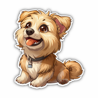 Ser Kawaii Hund Aufkleber Cartoon