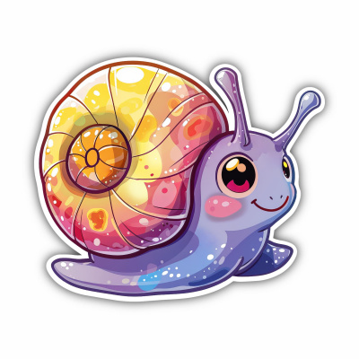Se Kawaii Schnecke Aufkleber Cartoon