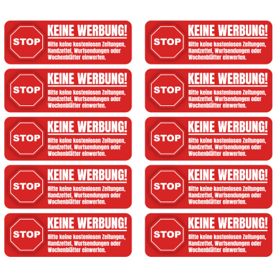 Aufkleber Stop Keine Werbung Rot - Ansicht 1