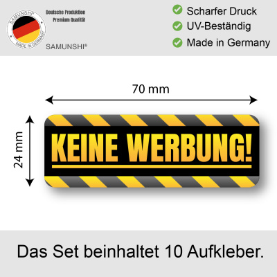 Aufkleber Keine Werbung Gelb