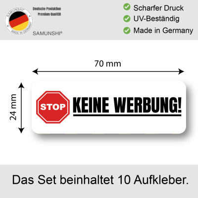 Aufkleber Keine Werbung Wei