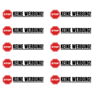 Aufkleber Keine Werbung Wei - Ansicht 1