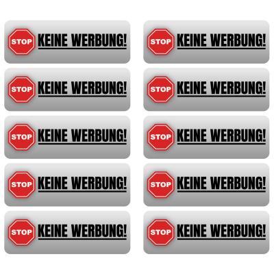 Aufkleber Keine Werbung Grau - Ansicht 1