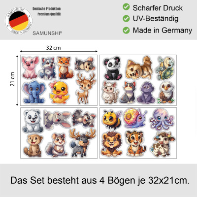 'Se Kawaii Tiere' Wandtattoo Set - Ansicht 3