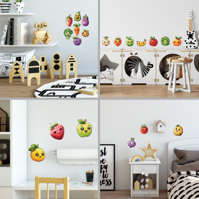 'Süße Kawaii Obst und Gemüse' Wandtattoo Set - Ansicht 2