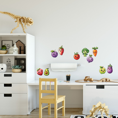  Se Kawaii Obst und Gemse  Wandtattoo Set