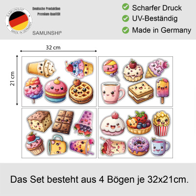  Se Kawaii Sigkeiten  Wandtattoo Set
