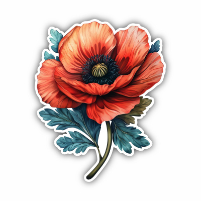 Mohnblume Klatschmohn Mohn Aufkleber