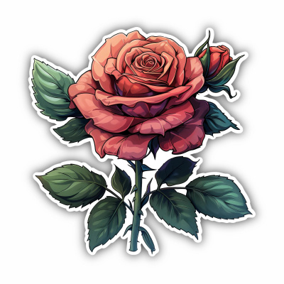 Rote Rose Aufkleber