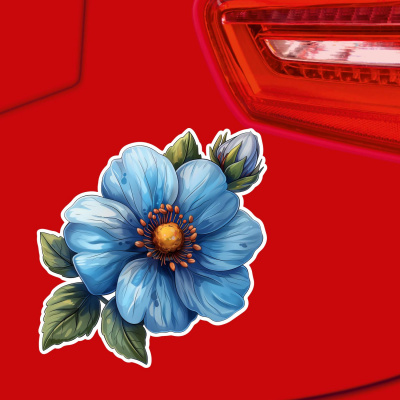 Blaue Blumen Blte Aufkleber - Ansicht 2